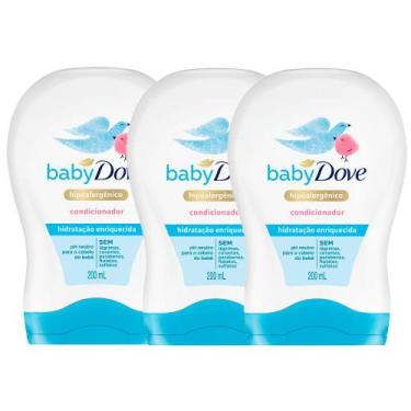 Imagem de Kit 3 Condicionador Dove Baby Hidratação Enriquecida com 200ml