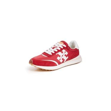 Imagem de Tory Burch Tênis feminino Destiny Trainer, Tory Red/Tory Red/Pureza, 6.5