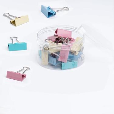 Imagem de Clipes de fichário coloridos, clipes de cauda de metal Phoenix, clipes de papel, elásticos e clipes de bilhete