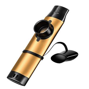 Imagem de Kazoo com 5 diafragmas de flauta Kazoo, instrumentos musicais infantis de metal, Kazoo colorido para guitarra, ukulele, violino, piano teclado, Kazoo de tom ajustável para amantes de música infantis/adultos (dourado)