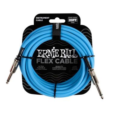 Imagem de Cabo Ernie Ball Flex P10 Reto 20Ft 6,10M Azul