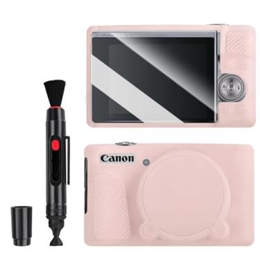 Imagem de Seltureone Capa de câmera compatível com Canon PowerShot SX740/SX730 com protetor de tela e caneta de limpeza de lente compatível com acessórios Canon PowerShot SX740/SX730 - Rosa gelatinoso
