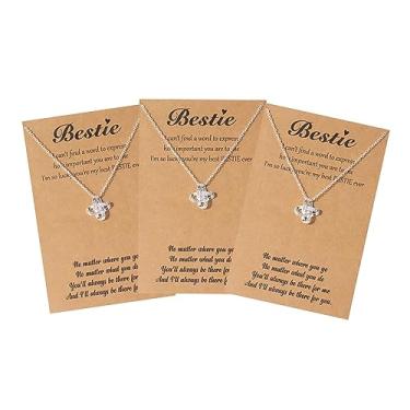 Imagem de YANCHUN Colar de melhor amigo, presente para mulheres, colares de amizade para presentes de 2, 3, 4, 5, melhores amigas, irmãs, irmãs, presentes de aniversário, Aço inoxidável