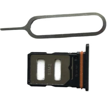 Imagem de zhxchzhi Suporte de bandeja de cartão SIM duplo OEM + pino compatível com peças Xiaomi Poco X7 Pro 5G preto
