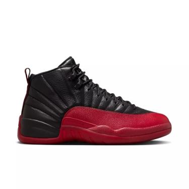 Imagem de Nike Tênis de basquete masculino Air Jordan 12 XII Retro 'Flu Game' preto/vermelho universitário CT8013-002, Preto/vermelho universitário, 43