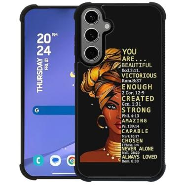Imagem de DAIZAG Capa para Samsung Galaxy S24 Plus/S25 Plus, capa protetora antiderrapante com absorção de choque de quatro cantos para meninas e meninos - meninas negras no Hijab
