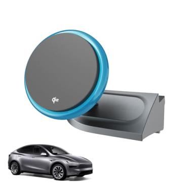 Imagem de Airayvis Íon para suporte de telefone Tsla Model Y Juniper, serve para todos os telefones, suporta carregamento sem fio 360° ajustável portátil suporte de telefone para carro magnético para acessórios