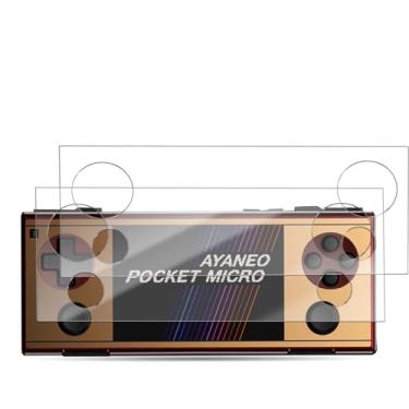 Imagem de YAJOJO Pacote com 2 protetores de tela para console de jogos AYANEO POCKET MICRO retrô, transparente, película flexível, compatível com capas, para AYANEO POCKET MICRO, clareza HD