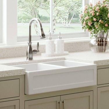 Imagem de Cuba Cozinha Farm Sink Dupla Quadratta 77 Cm - Branco