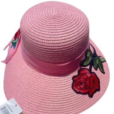 Imagem de Chapeu Praia Verão Palha Feminino Color Rosa