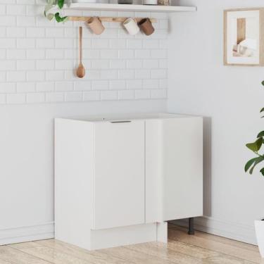 Imagem de Balcão de Canto Reto sem Tampo com Rodapé Puxador 150mm Ipanema CabeCa