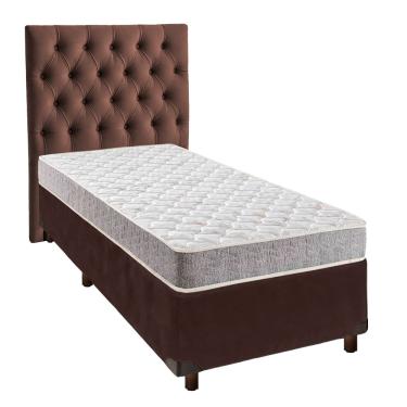 Imagem de Cama Box + Colchão Solteiro D33 D33 Inducol + Cabeceira Estofada