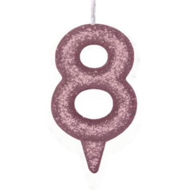 Imagem de Vela De Aniversário Número Magic Glitter Rose Gold - PartiuFesta