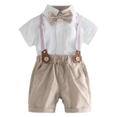 Imagem de Macacão Infantil Formal para Bebê Menino - Terno de Algodão Macio para