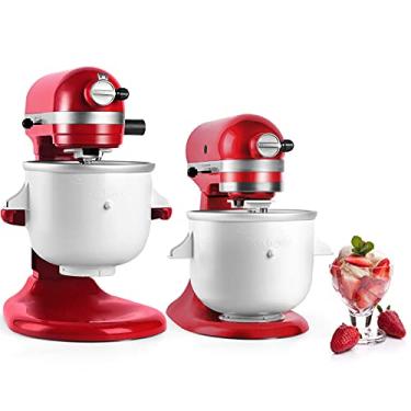 Imagem de Acessório para máquina de sorvete para batedeira com suporte KitchenAid, iogurte congelado de 2 litros – máquina de sorvete e gelato, serve para misturadores de 4,4 litros e maiores