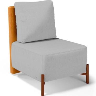 Imagem de Poltrona Decorativa Sala Estar Living Pés Madeira Hungria L02 material