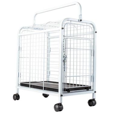 Imagem de Gaiola Transporte Pets Leva Pet Cor Branco E Preto Jel Plast