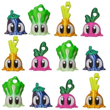 Imagem de 12 PCS Mini 3D Printed Fidgets Vegetables Collectibles Figurines,3D Fidgets Keychains,Onion,Carrot,Cabbage,Eggplant,Board Game Pieces,DIY Accessories for Backpack Charm