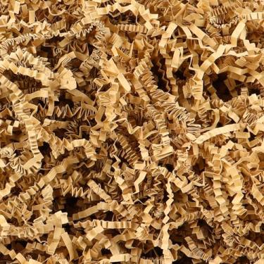 Imagem de Enchimento de papel desfiado enrugado para cestas de presente, papel enrugado marrom Kraft para Natal, Ação de Graças, Dia dos Namorados, decoração de presentes de Halloween, caixa de presente, cesta