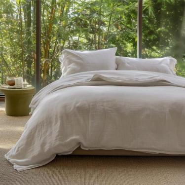 Imagem de Conjunto de capa de edredon Bedsure Queen 230x230 cm de algodão e bamb
