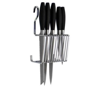 Imagem de Suporte Organizador De Facas Para Barra De Cozinha Porta 11 Facas Em A