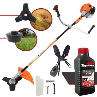 Imagem de Roçadeira Vulcan VR520-H À Gasolina 52cc 2,5HP Motor 2 Tempos Alta Rotação e Performance Com Carretel de Nylon + Faca 3 Pontas + ÓLEO TOYAMA FG50