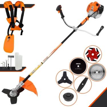 Imagem de Roçadeira Vulcan VR520H À Gasolina 2,5HP 52cc Com Faca 2 Pontas + Faca 3 Pontas + Faca 6 Pontas + Disco 40 Dentes + Disco 80 Dentes + Carretel Nylon