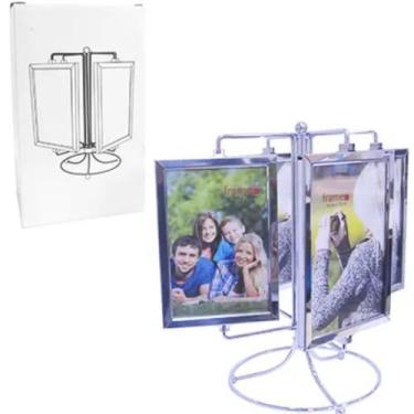 Imagem de Porta Fotos Giratório Carrossel Para 8 Fotos 10 X15 Cm - DRATINI, prat