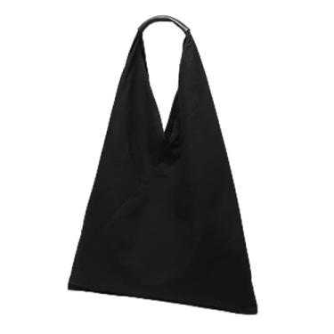 Imagem de Bolsa de mão folgada de nylon lisa plissada masculina feminina ombro grande viagem academia casual deslocamento fim de semana férias, Preto