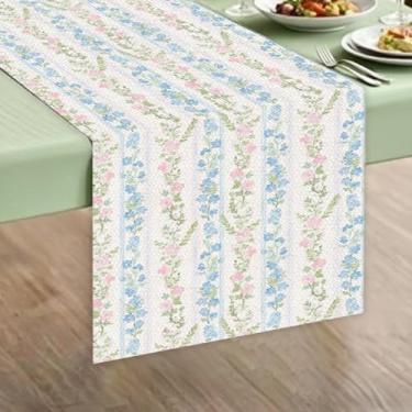 Imagem de Toalha de mesa de flores estéticas retangulares para casa, fazenda, cozinha, sala de estar, sala de jantar, capa de mesa decorativa para festas, casamento, feriado, 4