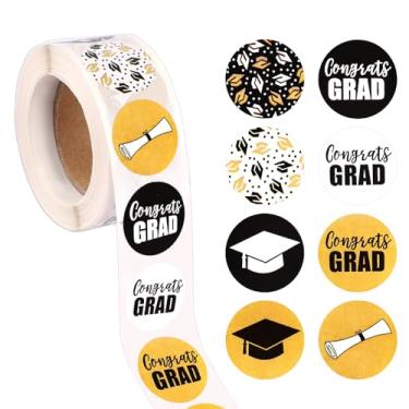 Imagem de 500 peças/rolo 2,5 cm selos adesivos de graduação, adesivos redondos autoadesivos de graduação adesivos de graduação etiquetas de diploma 2024 suprimentos de festa de graduação para envelopes