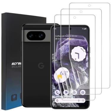 Imagem de zonyee Pacote com 3 protetores de tela para Google Pixel 8 [sem vidro], película protetora de tela de TPU flexível ultrafina HD para Google Pixel 8, suporta leitor de impressões digitais
