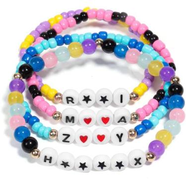 Imagem de Pulseira AiCase KPop Merch Set, miçangas coloridas, feitas à mão