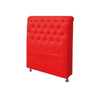 Imagem de Cabeceira Dama 1,40 Cm Para Cama Box Casal Corino Vermelho