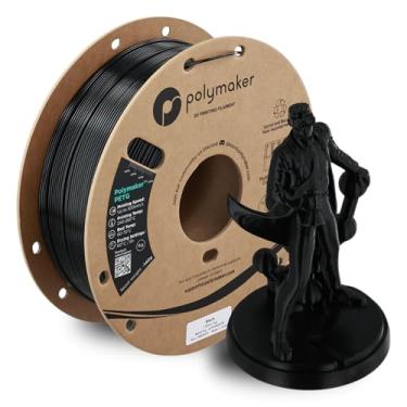 Imagem de Polymaker Filamento de impressora 3D preto PETG 1,75 mm 1 kg, alto fluxo e alta resistência, impressão rápida até 300 mm/s, excelente aderência de camada, livre de deformação, ideal para protótipos e