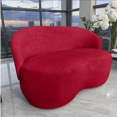 Imagem de Namoradeira Decorativa Beatriz Orgânica Veludo Vermelho - Mansão Decor