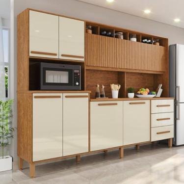 Imagem de Armário de Cozinha 9 Portas 3 Gavetas 100% Mdf Isabella - IMOP Móveis