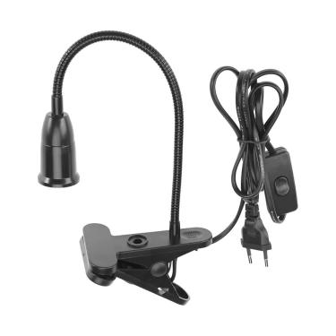 Imagem de Luminaria Preta De Mesa Com Presilha E27 Fio Com Interruptor