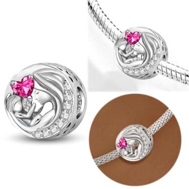 Imagem de 1 peça de berloque de prata elegante para mulheres, faça você mesmo e roupa diária combinando joias decoração presente para mamãe, 8.15*3.13mm, Prata, Sem Pedra Preciosa