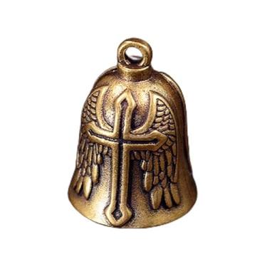 Imagem de Colar vintage cruz asas anjo guardião motocicleta pingente latão pingente piloto joia amuleto da sorte presente