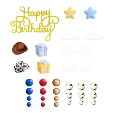 Imagem de predolo Conjunto de 34 Peças de Enfeites de Bolo em Formato de Chapéu de Cowboy, Lembrancinhas para Chá de Bebê, Decoração de Bolo com Tema de Cowboy/cowgirl