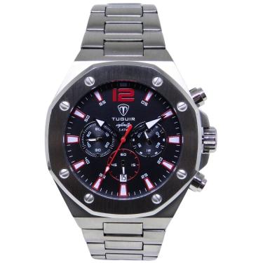 Imagem de Relógio Cronógrafo Masculino de Aço Tuguir Analógico Infinity GCS-1271 Prata e Preto-Masculino