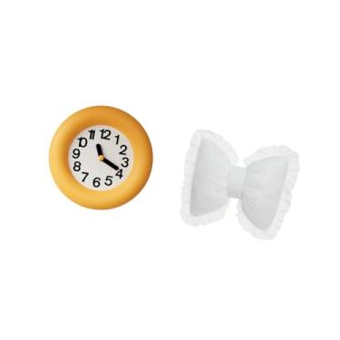 Imagem de Fenteer Relógio de Parede Silencioso Contemporâneo E Almofada com Laço Charmoso. Decoração Moderna para Casa. Almofada Confortável para Cabeceira, Ideal para