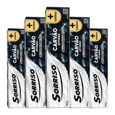 Imagem de kit 5 Creme Dental Sorriso Carvão 140g