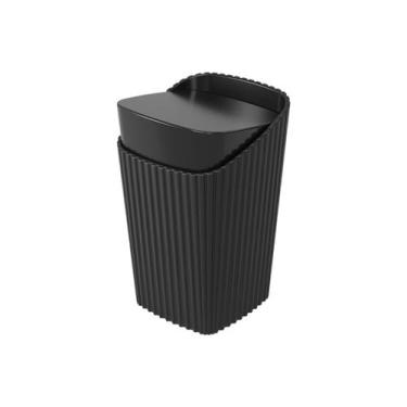 Imagem de Porta Algodão Cotonetes Coza New Square Preto