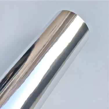 Imagem de Adesivo Vinil Cromado Prata Semi Espelhado Geladeira 3m X 50cm - BG Ad