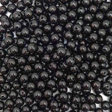 Imagem de Miçanga Passante Pérola Abs Preta 8mm 10pçs 4g - Macall