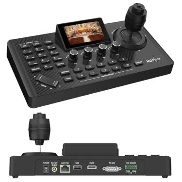 Imagem de Controlador de Câmera NDI PTZ, prévia em tempo real com tela LCD de 3'', teclado controlador PTZ com joystick 4D, para eventos de conferências de educação em adoração na igreja(RP-JP883N)