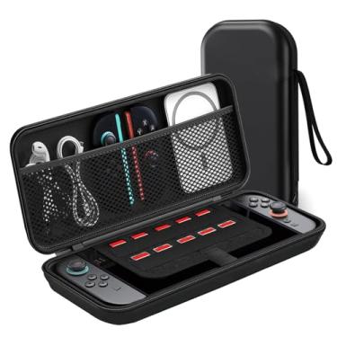 Imagem de Estojo Compatível com Nintendo Switch 2, Estojo de Viagem Rígido e Fino com 10 Slots para Cartões de Jogos, Bolsa de Armazenamento para Acessórios Switch 2, Presentes para Jogadores/Amigos, Preto