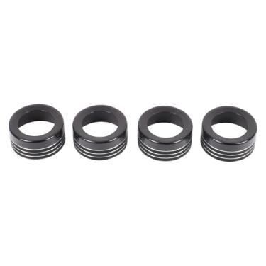 Imagem de Aunginsy Tampa do botão do interruptor do ar condicionado do console central do carro compatível com Toyota Tundra/Sequoia 2007-2013, 4 peças de alumínio A/C botão de controle climático botão anel